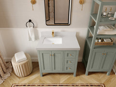Nashville 36 in. W x 22 in. D Left Offset Sink Bathroom Vanity - photo 30