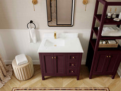 Nashville 36 in. W x 22 in. D Left Offset Sink Bathroom Vanity - photo 21