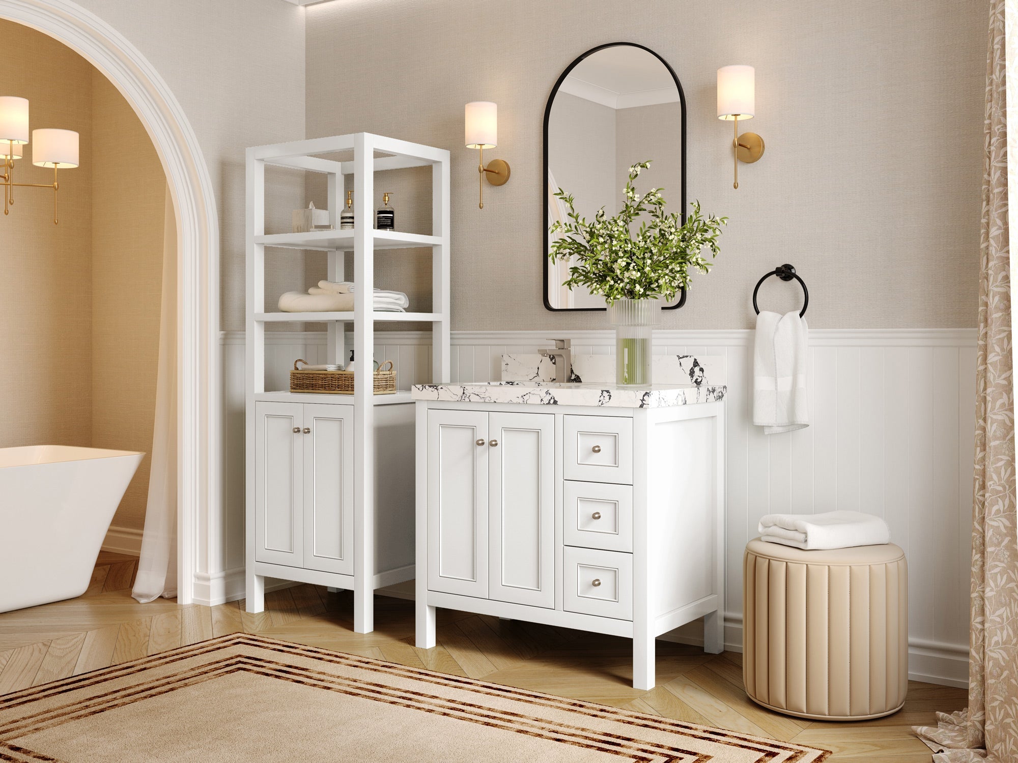 Nashville 36 in. W x 22 in. D Left Offset Sink Bathroom Vanity - Willow Bath and Vanity