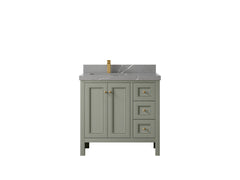 Nashville 36 in. W x 22 in. D Left Offset Sink Bathroom Vanity - photo 43