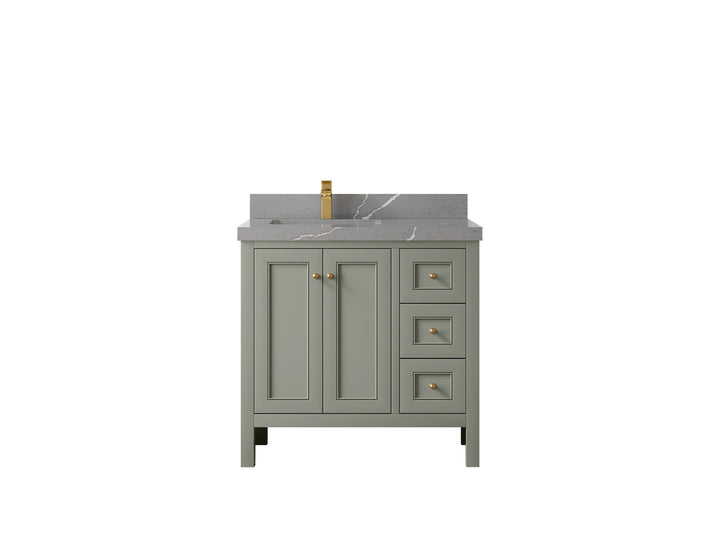 Nashville 36 in. W x 22 in. D Left Offset Sink Bathroom Vanity - photo 43