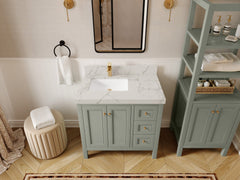 Nashville 36 in. W x 22 in. D Left Offset Sink Bathroom Vanity - photo 12