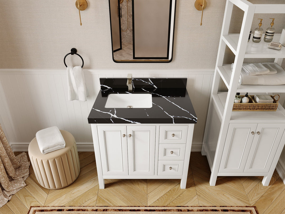 Nashville 36 in. W x 22 in. D Left Offset Sink Bathroom Vanity - Willow Bath and Vanity
