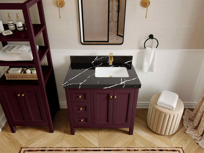 Nashville 36 in. W x 22 in D Right Offset Sink Bathroom Vanity - Willow Bath and Vanity