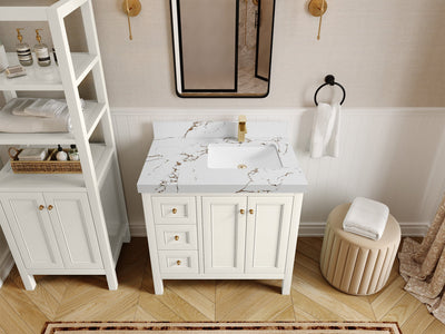 Nashville 36 in. W x 22 in. D Right Offset Sink Bathroom Vanity - Willow Bath and Vanity