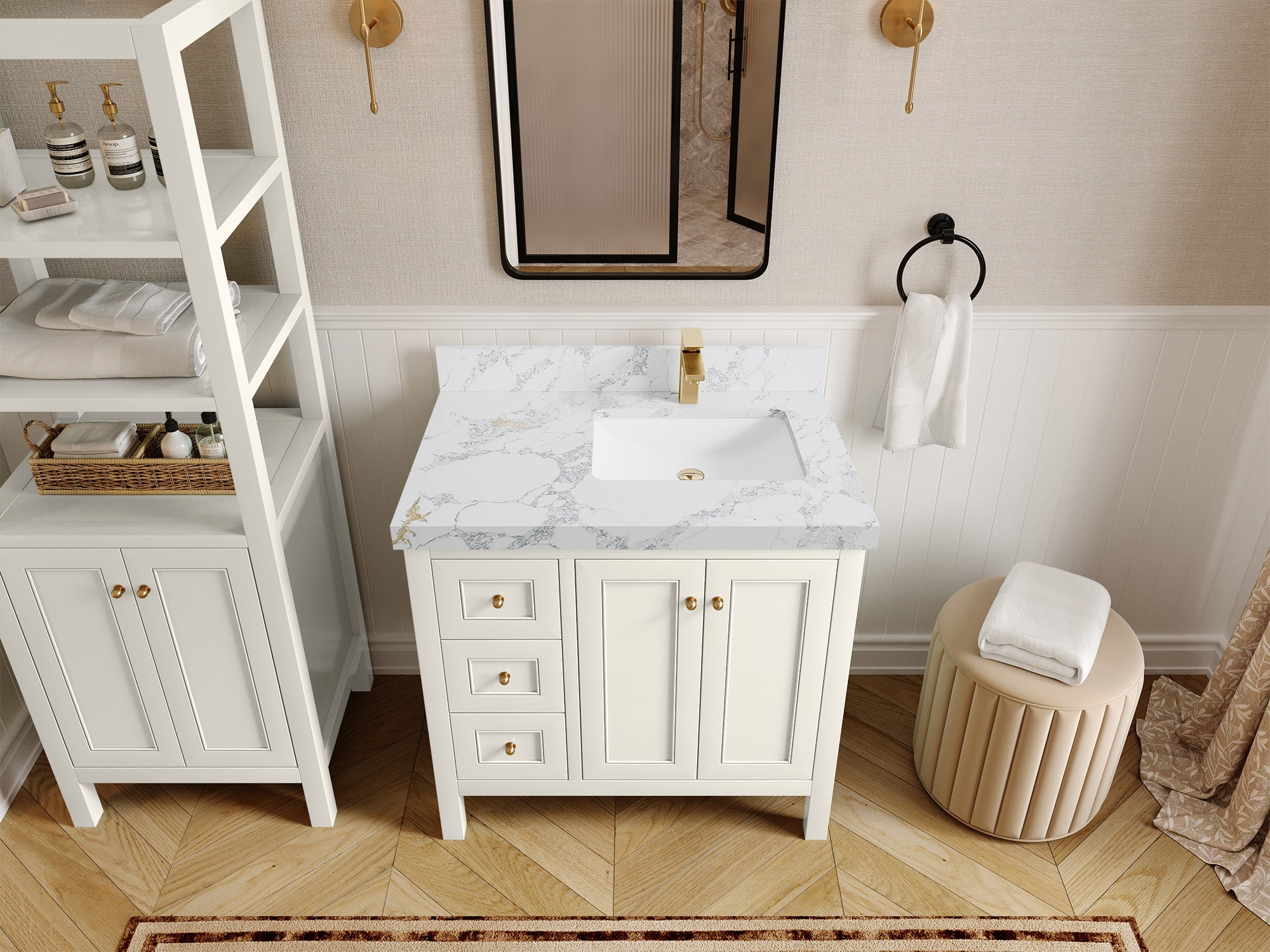 Nashville 36 in. W x 22 in. D Right Offset Sink Bathroom Vanity - Willow Bath and Vanity
