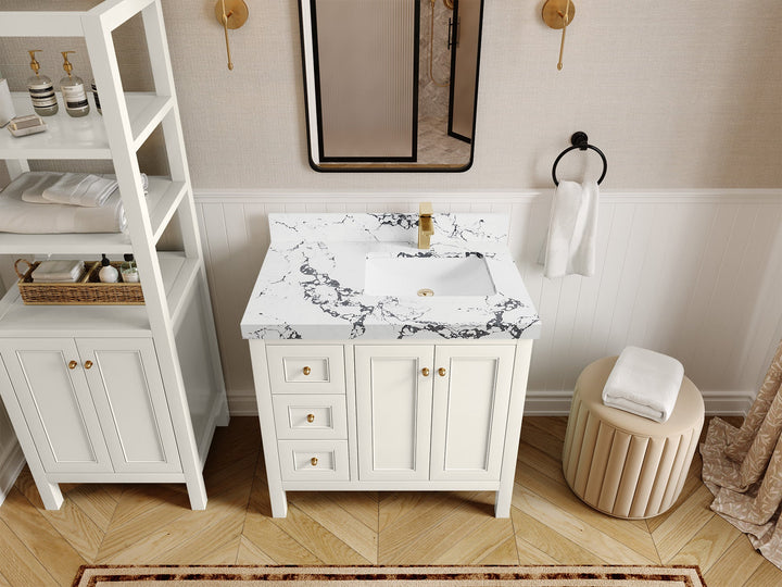 Nashville 36 in. W x 22 in. D Right Offset Sink Bathroom Vanity - photo 22