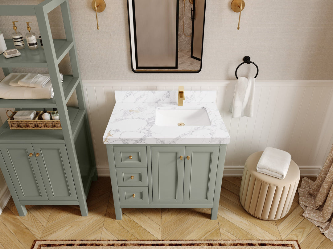 Nashville 36 in. W x 22 in. D Right Offset Sink Bathroom Vanity - Willow Bath and Vanity