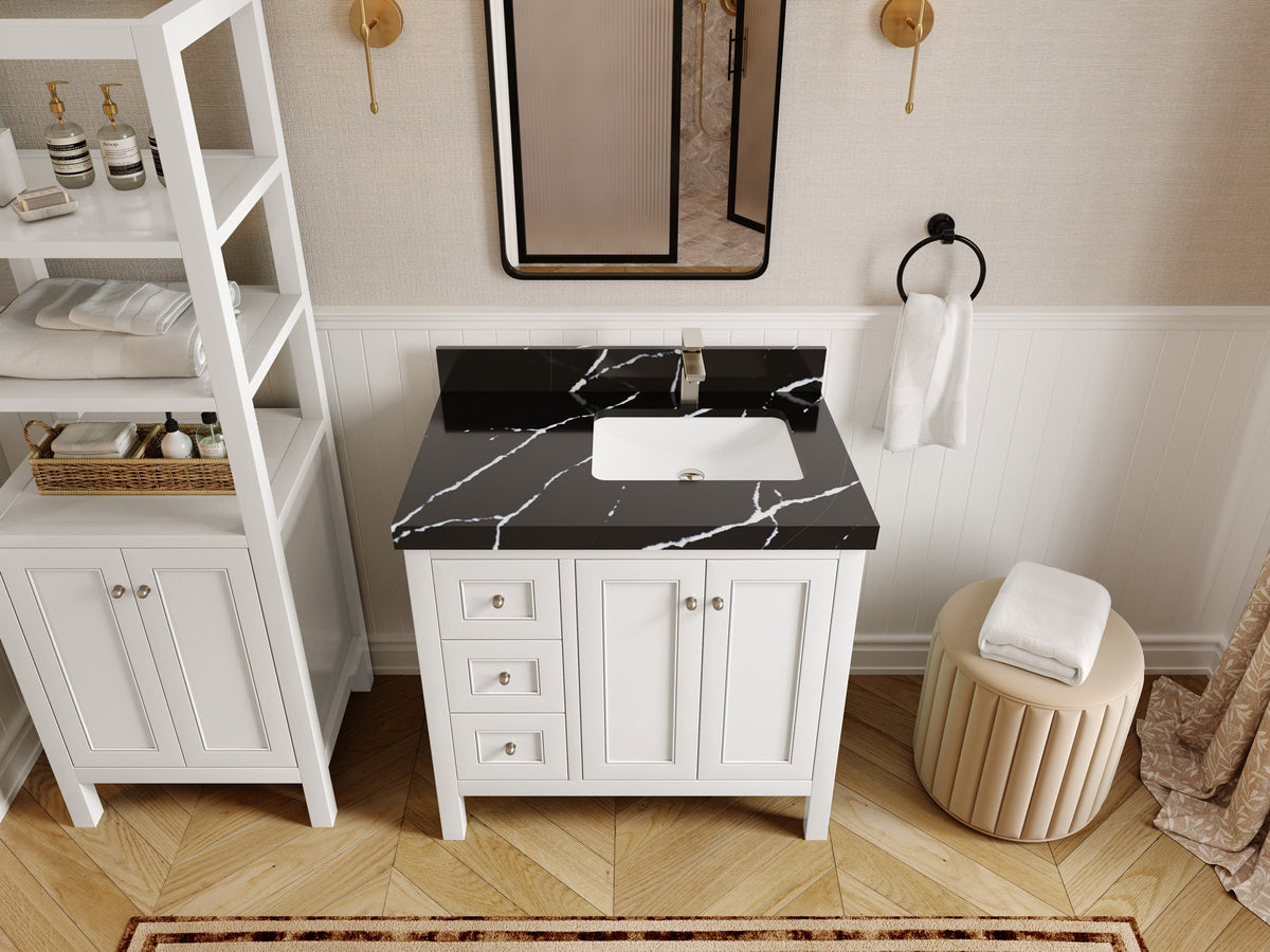 Nashville 36 in. W x 22 in. D Right Offset Sink Bathroom Vanity - Willow Bath and Vanity
