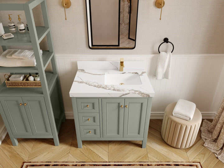 Nashville 36 in. W x 22 in. D Right Offset Sink Bathroom Vanity - photo 18
