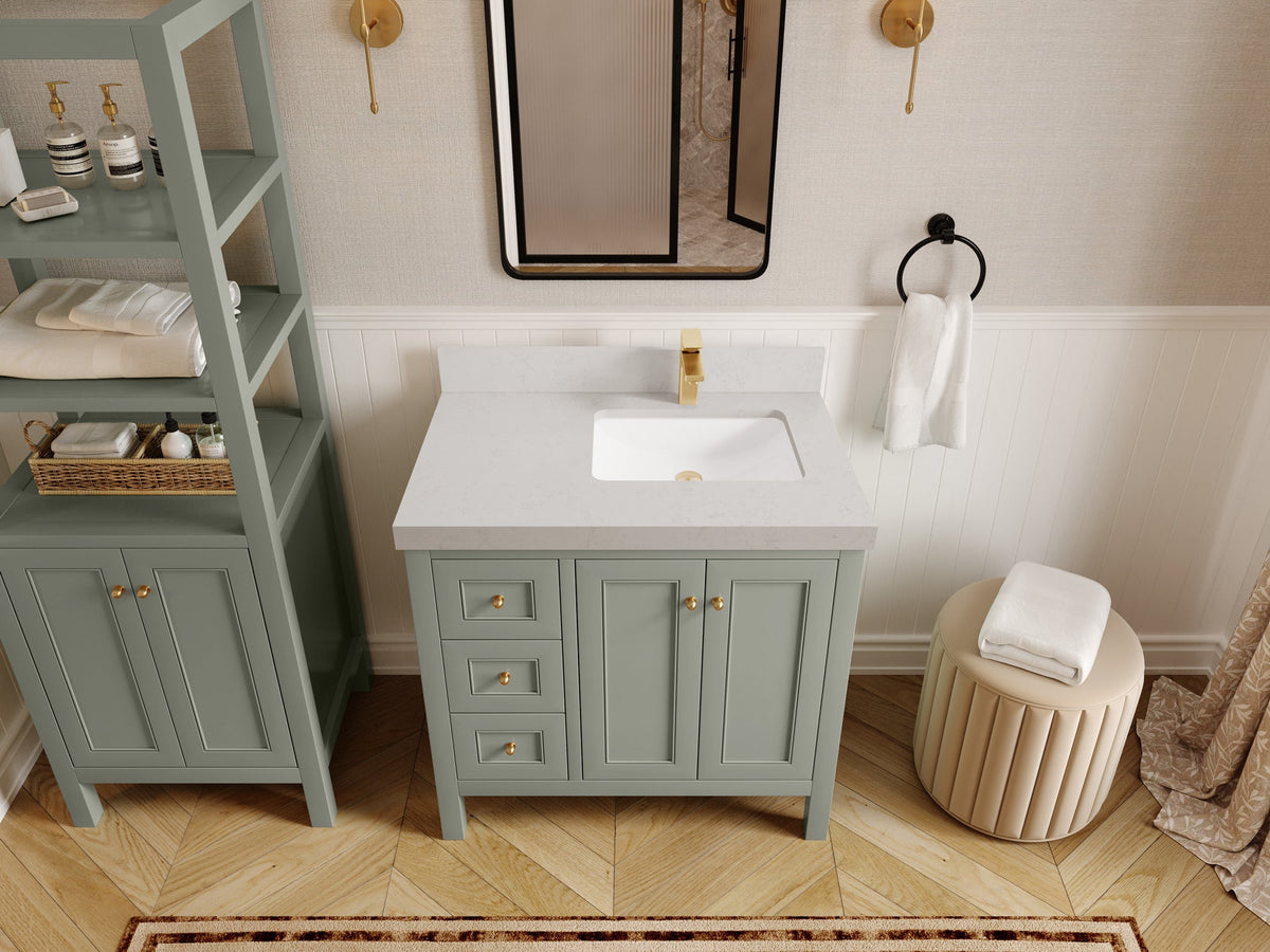 Nashville 36 in. W x 22 in. D Right Offset Sink Bathroom Vanity - Willow Bath and Vanity