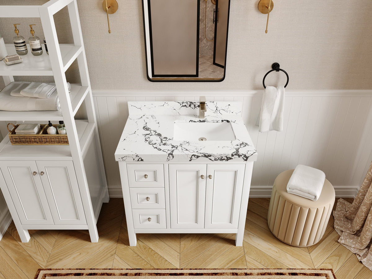 Nashville 36 in. W x 22 in. D Right Offset Sink Bathroom Vanity - Willow Bath and Vanity