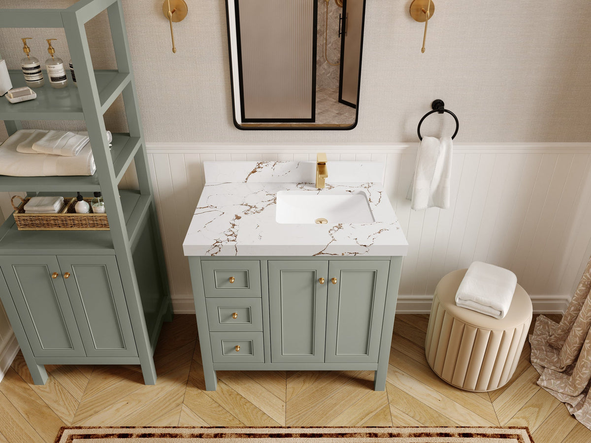 Nashville 36 in. W x 22 in. D Right Offset Sink Bathroom Vanity - Willow Bath and Vanity