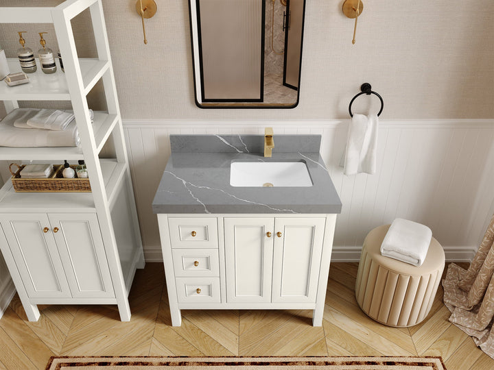 Nashville 36 in. W x 22 in. D Right Offset Sink Bathroom Vanity - photo 16