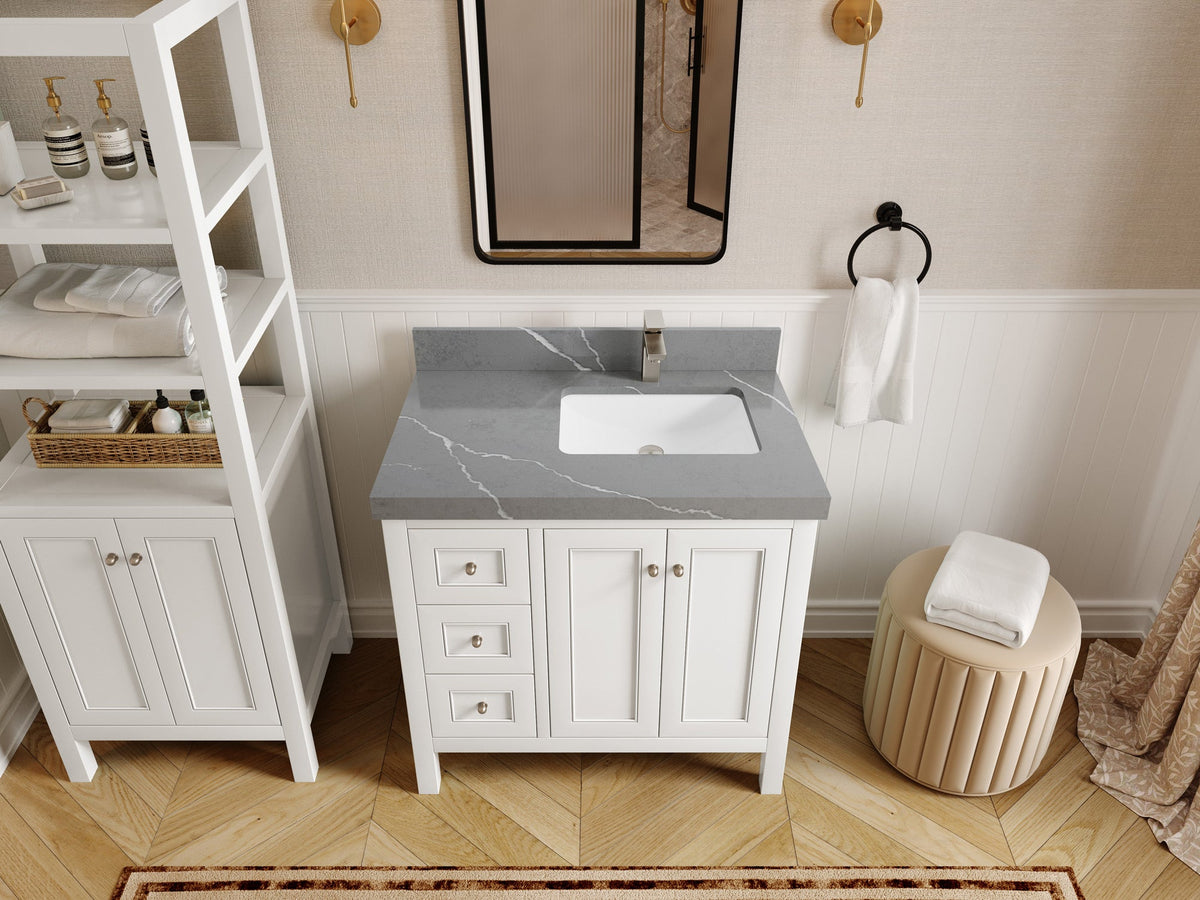 Nashville 36 in. W x 22 in. D Right Offset Sink Bathroom Vanity - Willow Bath and Vanity