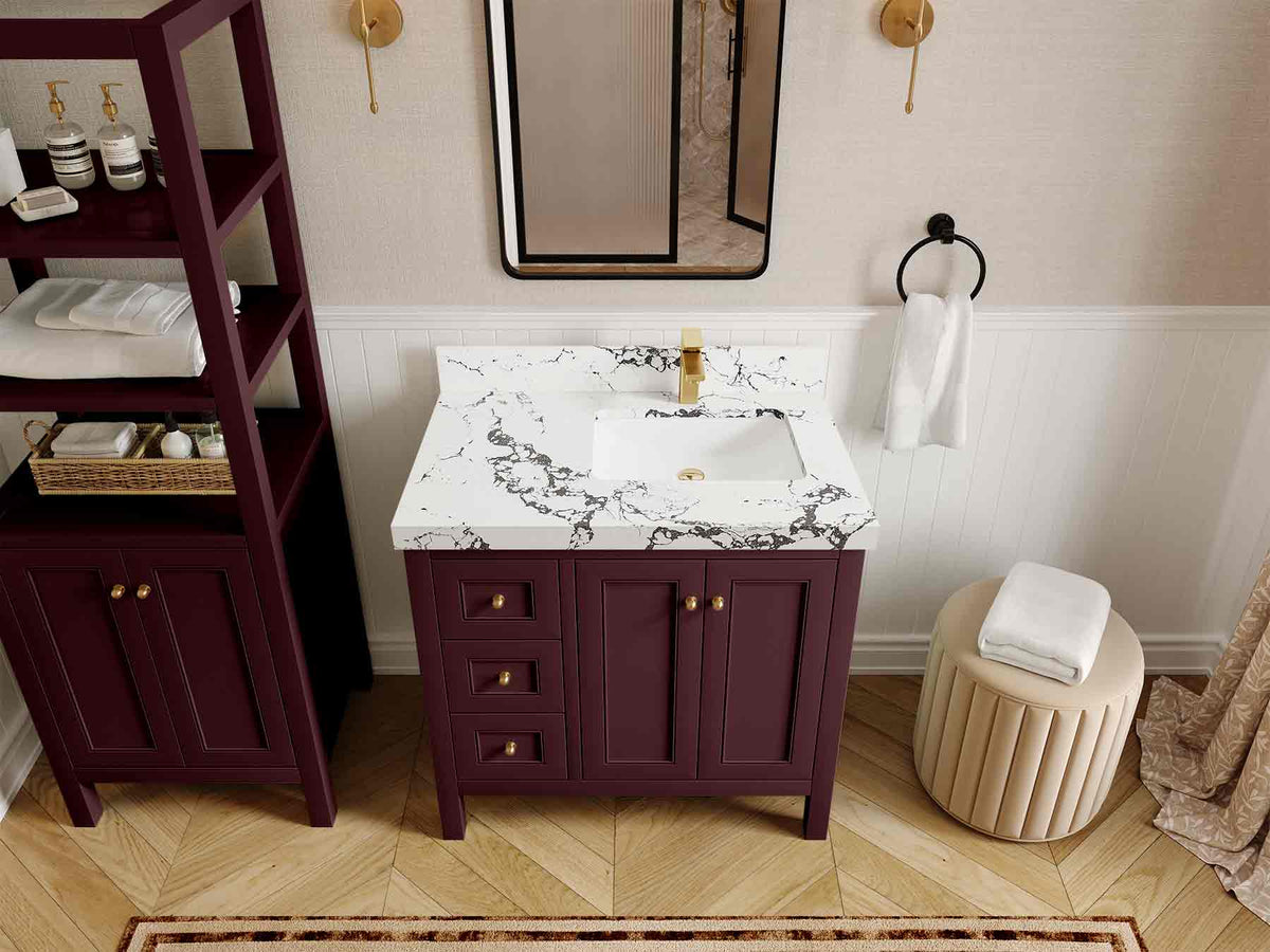 Nashville 36 in. W x 22 in D Right Offset Sink Bathroom Vanity - Willow Bath and Vanity