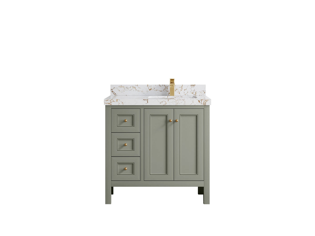 Nashville 36 in. W x 22 in. D Right Offset Sink Bathroom Vanity - Willow Bath and Vanity