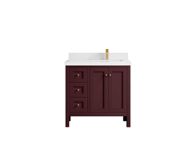 Nashville 36 in. W x 22 in D Right Offset Sink Bathroom Vanity - Willow Bath and Vanity