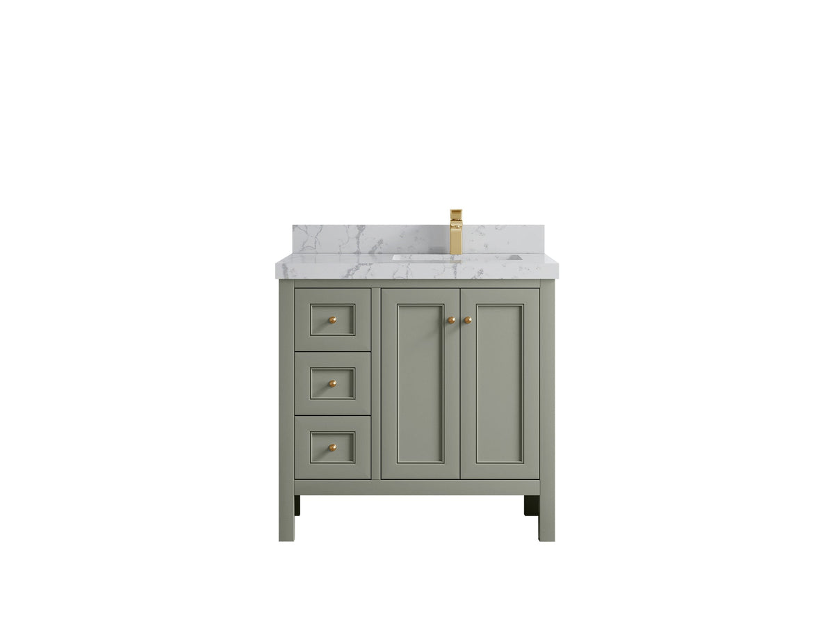 Nashville 36 in. W x 22 in. D Right Offset Sink Bathroom Vanity - Willow Bath and Vanity