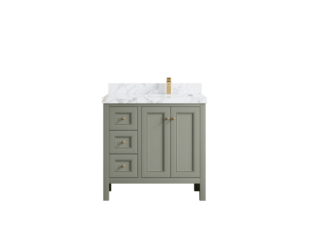 Nashville 36 in. W x 22 in. D Right Offset Sink Bathroom Vanity - Willow Bath and Vanity