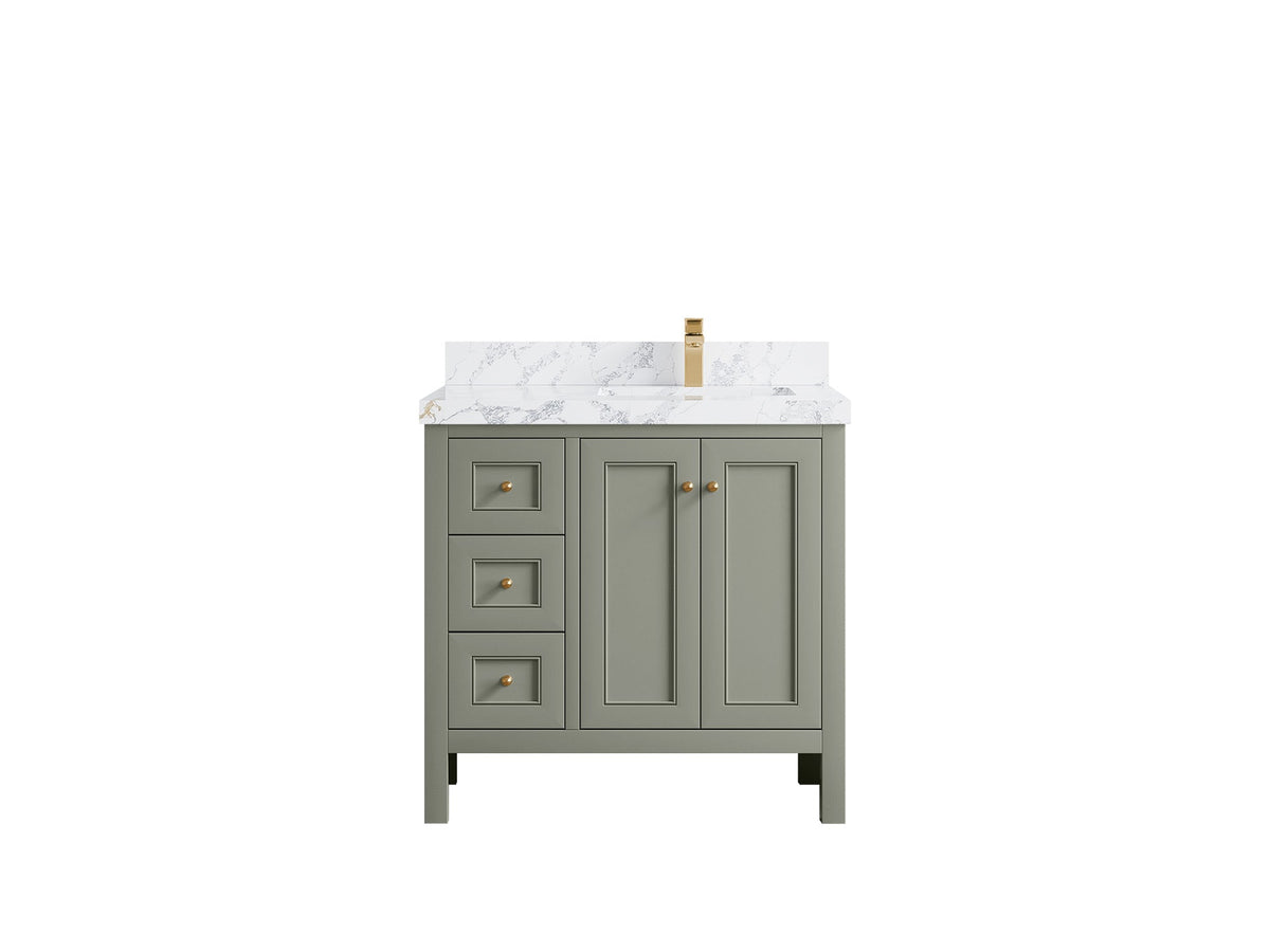 Nashville 36 in. W x 22 in. D Right Offset Sink Bathroom Vanity - Willow Bath and Vanity