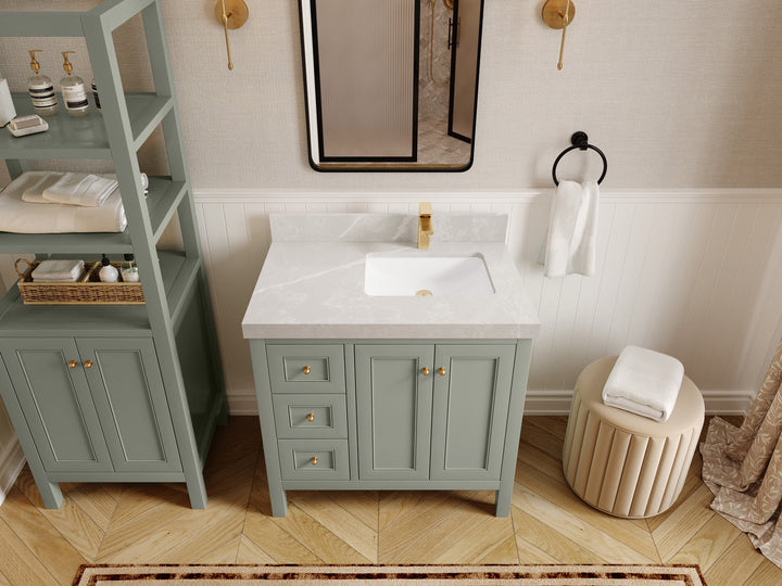 Nashville 36 in. W x 22 in. D Right Offset Sink Bathroom Vanity - photo 40