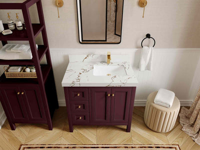 Nashville 36 in. W x 22 in D Right Offset Sink Bathroom Vanity - Willow Bath and Vanity