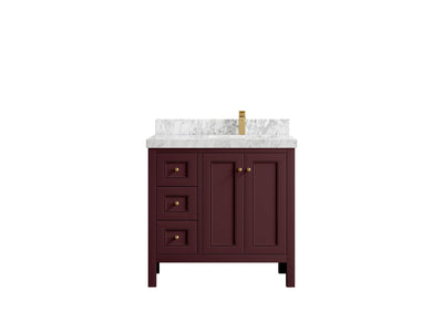 Nashville 36 in. W x 22 in D Right Offset Sink Bathroom Vanity - Willow Bath and Vanity