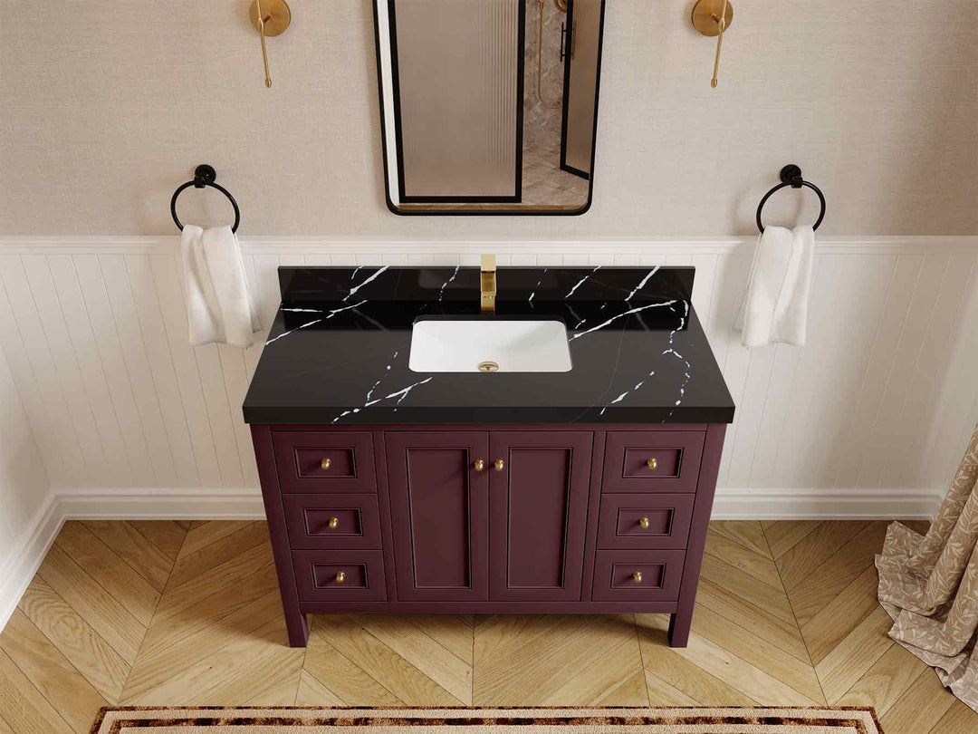 Nashville 48 in. W x 22 in. D Single Sink Bathroom Vanity | 
              
                Burgundy
                
                  
             - NAS_BGD_BRS_48S - photo №16