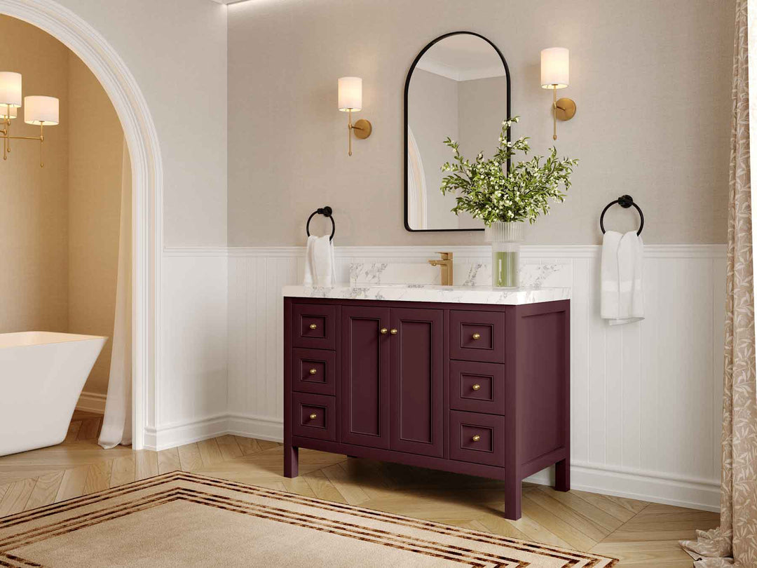 Nashville 48 in. W x 22 in. D Single Sink Bathroom Vanity | 
              
                Burgundy
                
                  
             - NAS_BGD_BRS_48S - photo №3