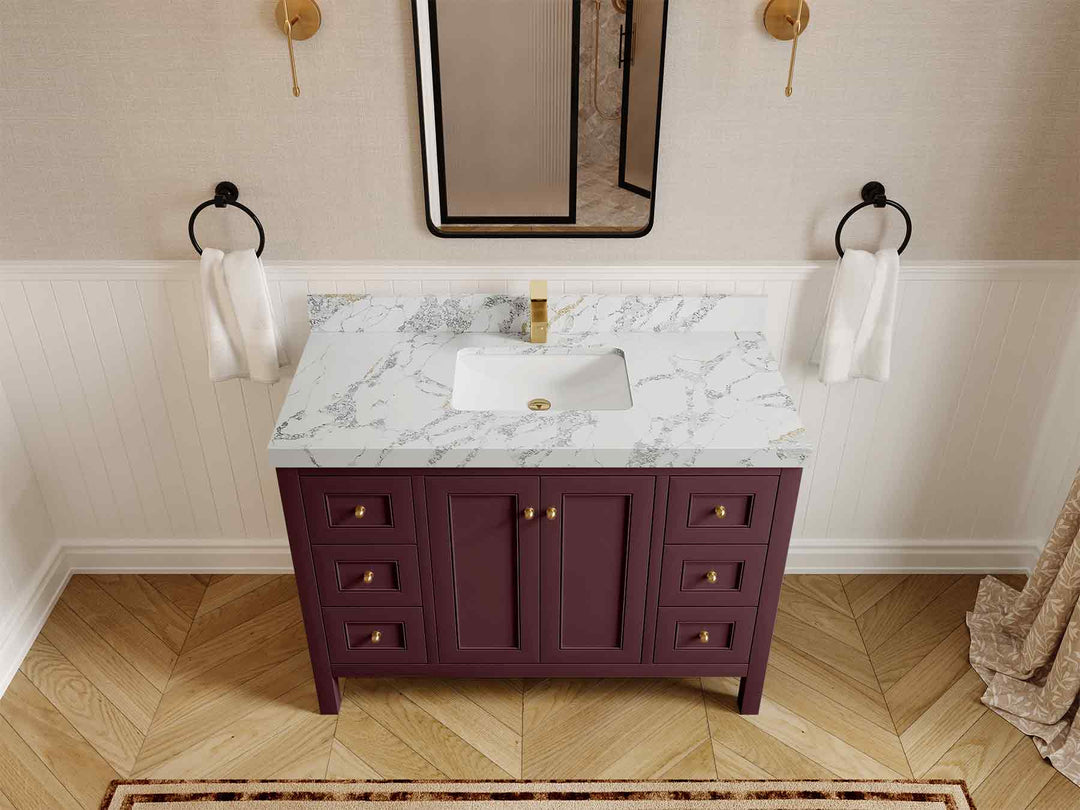 Nashville 48 in. W x 22 in. D Single Sink Bathroom Vanity | 
              
                Burgundy
                
                  
             - NAS_BGD_BRS_48S - photo №24