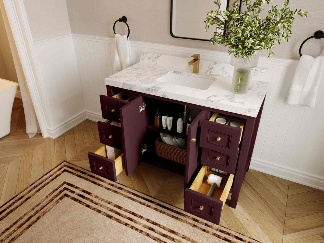 Nashville 48 in. W x 22 in. D Single Sink Bathroom Vanity | 
              
                Burgundy
                
                  
             - NAS_BGD_BRS_48S - photo №2