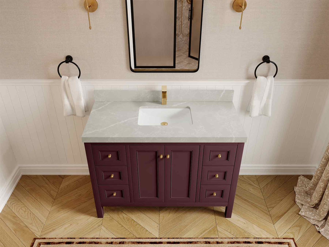 Nashville 48 in. W x 22 in. D Single Sink Bathroom Vanity | 
              
                Burgundy
                
                  
             - NAS_BGD_BRS_48S - photo №36