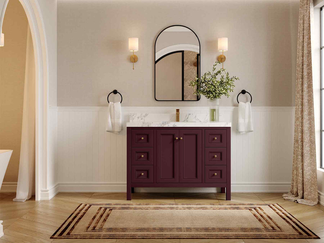 Nashville 48 in. W x 22 in. D Single Sink Bathroom Vanity | 
              
                Burgundy
                
                  
             - NAS_BGD_BRS_48S - photo №4