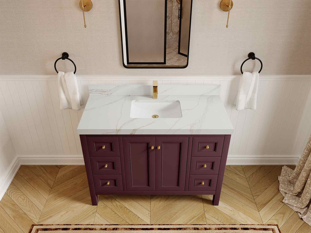Nashville 48 in. W x 22 in. D Single Sink Bathroom Vanity | 
              
                Burgundy
                
                  
             - NAS_BGD_BRS_48S - photo №26