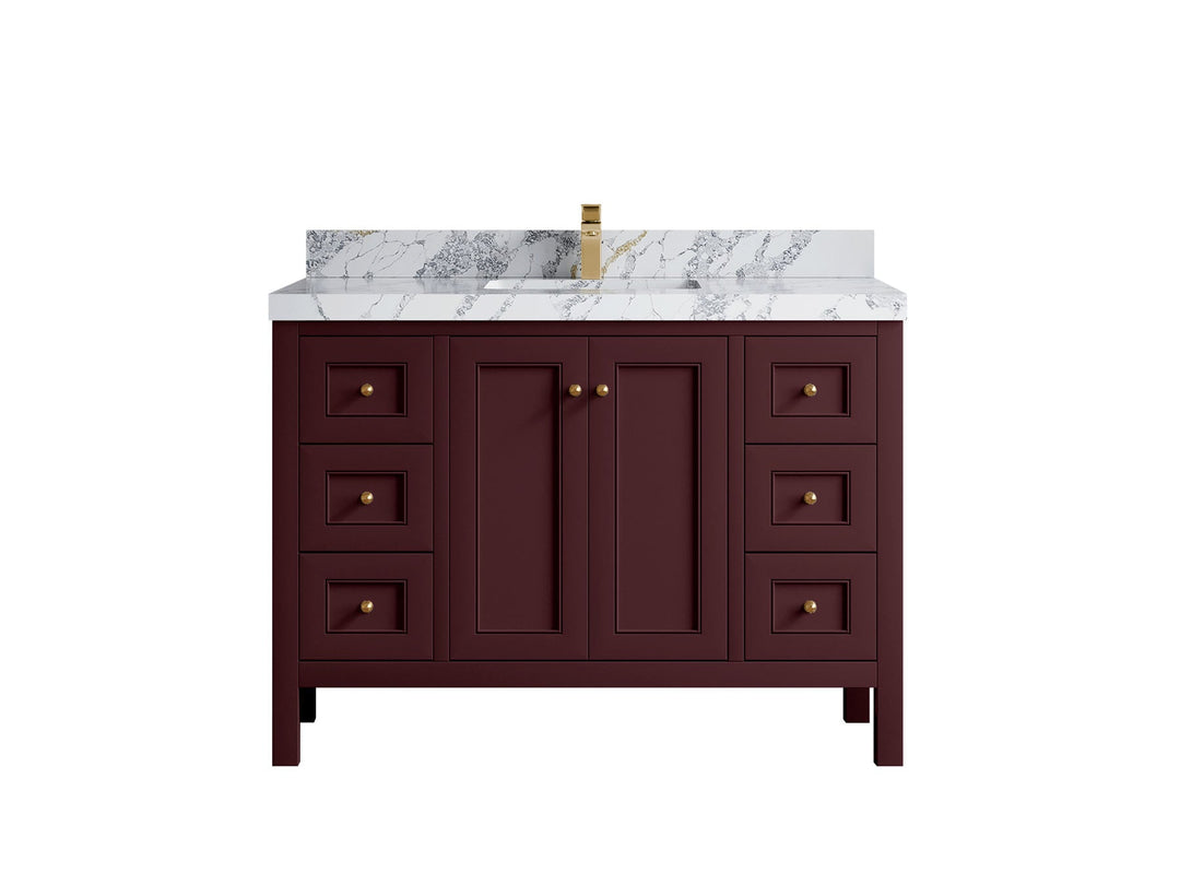 Nashville 48 in. W x 22 in. D Single Sink Bathroom Vanity | 
              
                Burgundy
                
                  
             - NAS_BGD_BRS_48S - photo №1