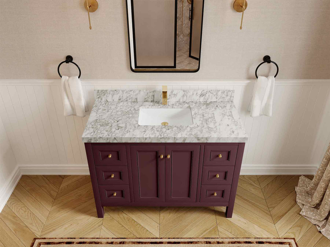 Nashville 48 in. W x 22 in. D Single Sink Bathroom Vanity | 
              
                Burgundy
                
                  
             - NAS_BGD_BRS_48S - photo №12