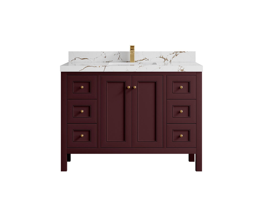 Nashville 48 in. W x 22 in. D Single Sink Bathroom Vanity | 
              
                Burgundy
                
                  
             - NAS_BGD_BRS_48S - photo №41