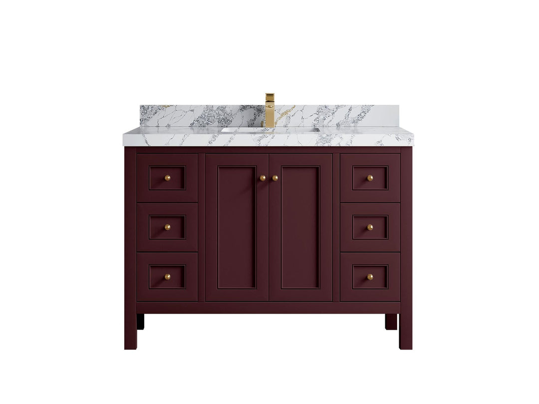Nashville 48 in. W x 22 in. D Single Sink Bathroom Vanity | 
              
                Burgundy
                
                  
             - NAS_BGD_BRS_48S - photo №25