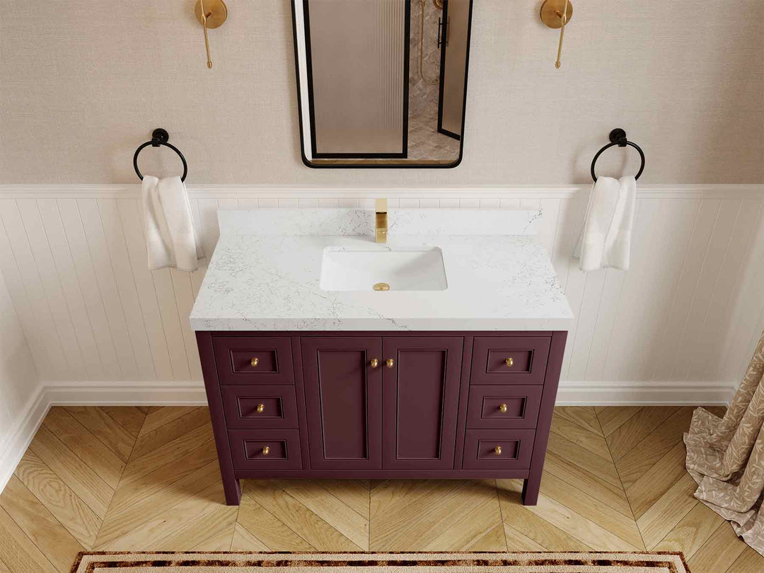 Nashville 48 in. W x 22 in. D Single Sink Bathroom Vanity | 
              
                Burgundy
                
                  
             - NAS_BGD_BRS_48S - photo №34