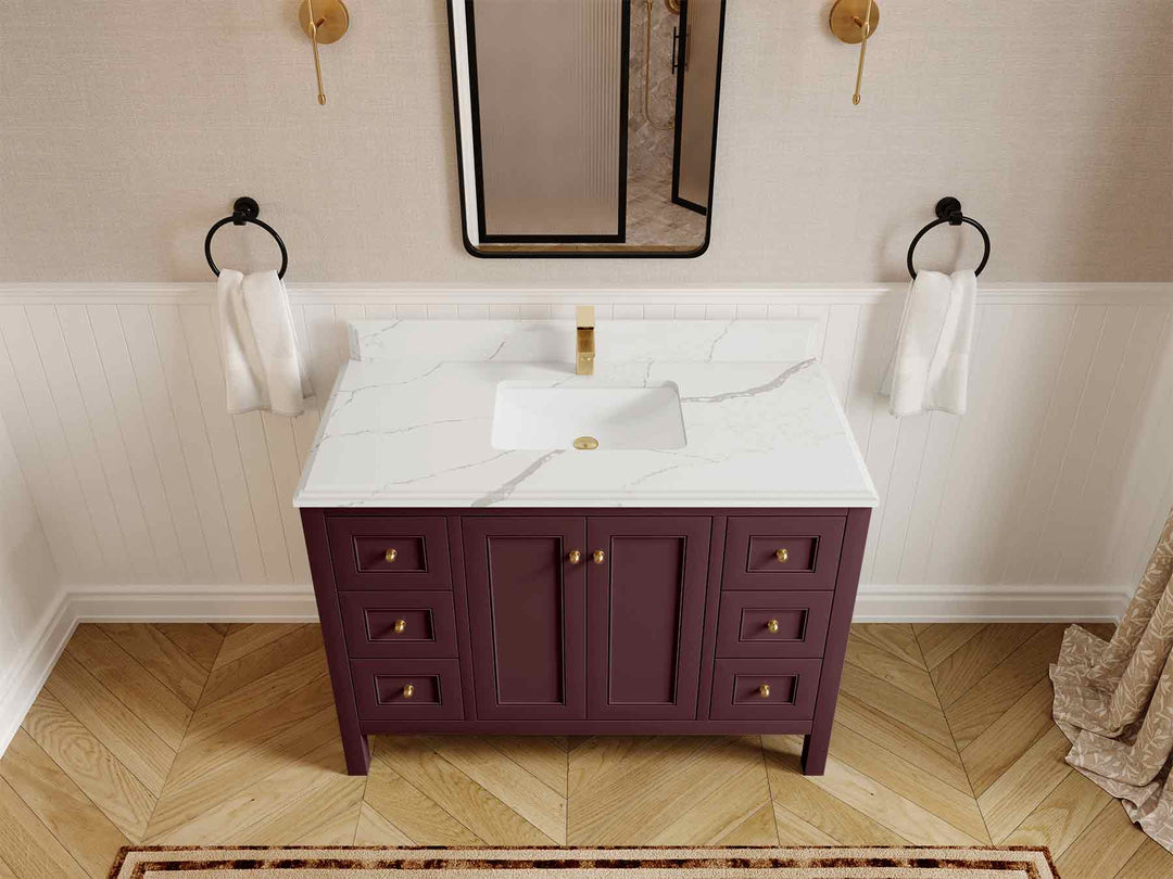 Nashville 48 in. W x 22 in. D Single Sink Bathroom Vanity | 
              
                Burgundy
                
                  
             - NAS_BGD_BRS_48S - photo №28