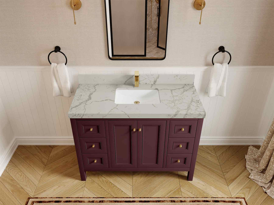 Nashville 48 in. W x 22 in. D Single Sink Bathroom Vanity | 
              
                Burgundy
                
                  
             - NAS_BGD_BRS_48S - photo №46