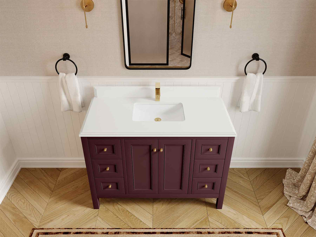 Nashville 48 in. W x 22 in. D Single Sink Bathroom Vanity | 
              
                Burgundy
                
                  
             - NAS_BGD_BRS_48S - photo №32