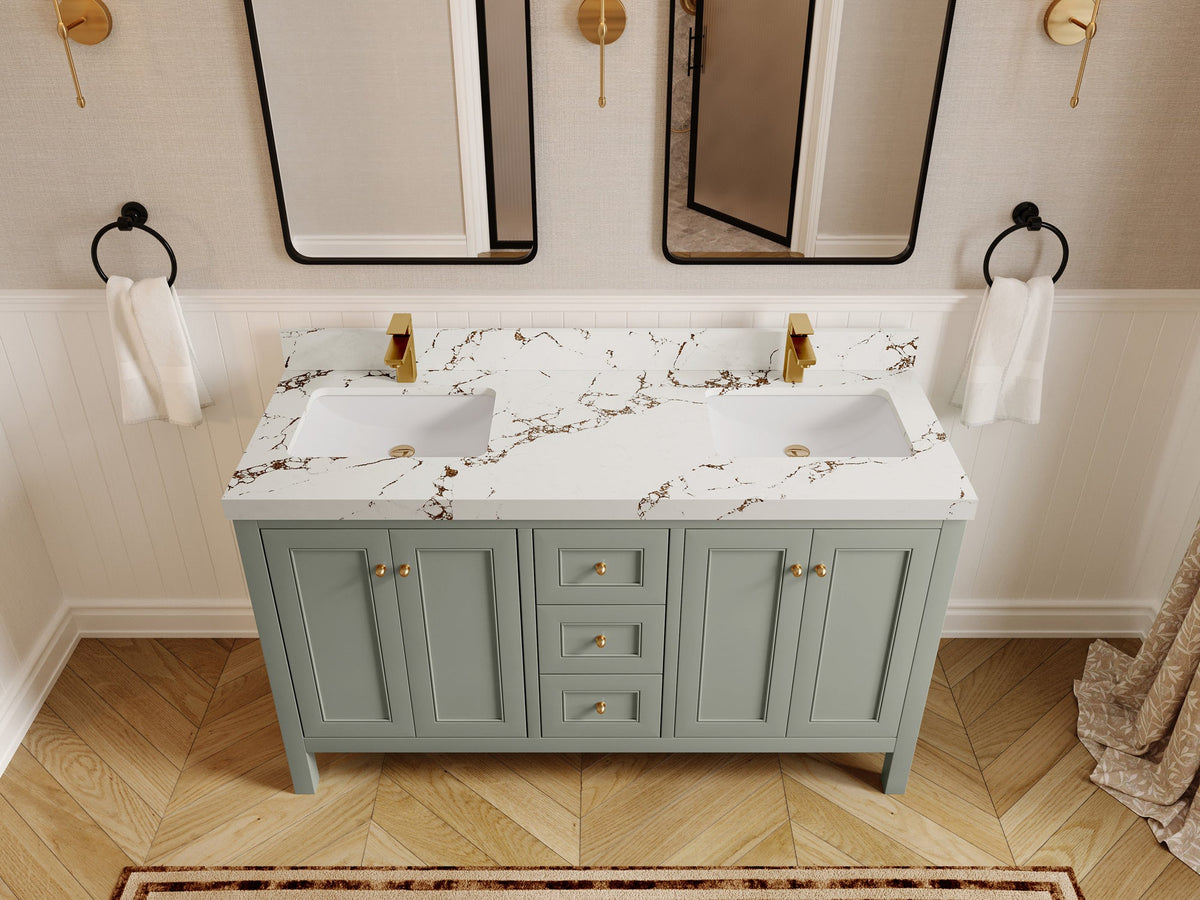 Nashville 60 in. W x 22 in. D Double Sink Bathroom Vanity - Willow Bath and Vanity