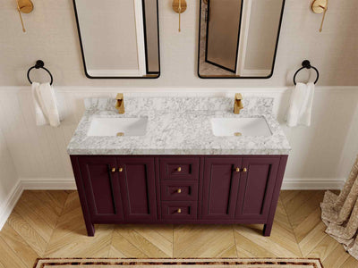Nashville 60 in. W x 22 in. D Double Sink Bathroom Vanity - Willow Bath and Vanity