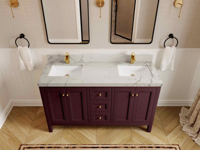 Nashville 60 in. W x 22 in. D Double Sink Bathroom Vanity - Willow Bath and Vanity