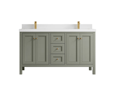 Nashville 60 in. W x 22 in. D Double Sink Bathroom Vanity - Willow Bath and Vanity