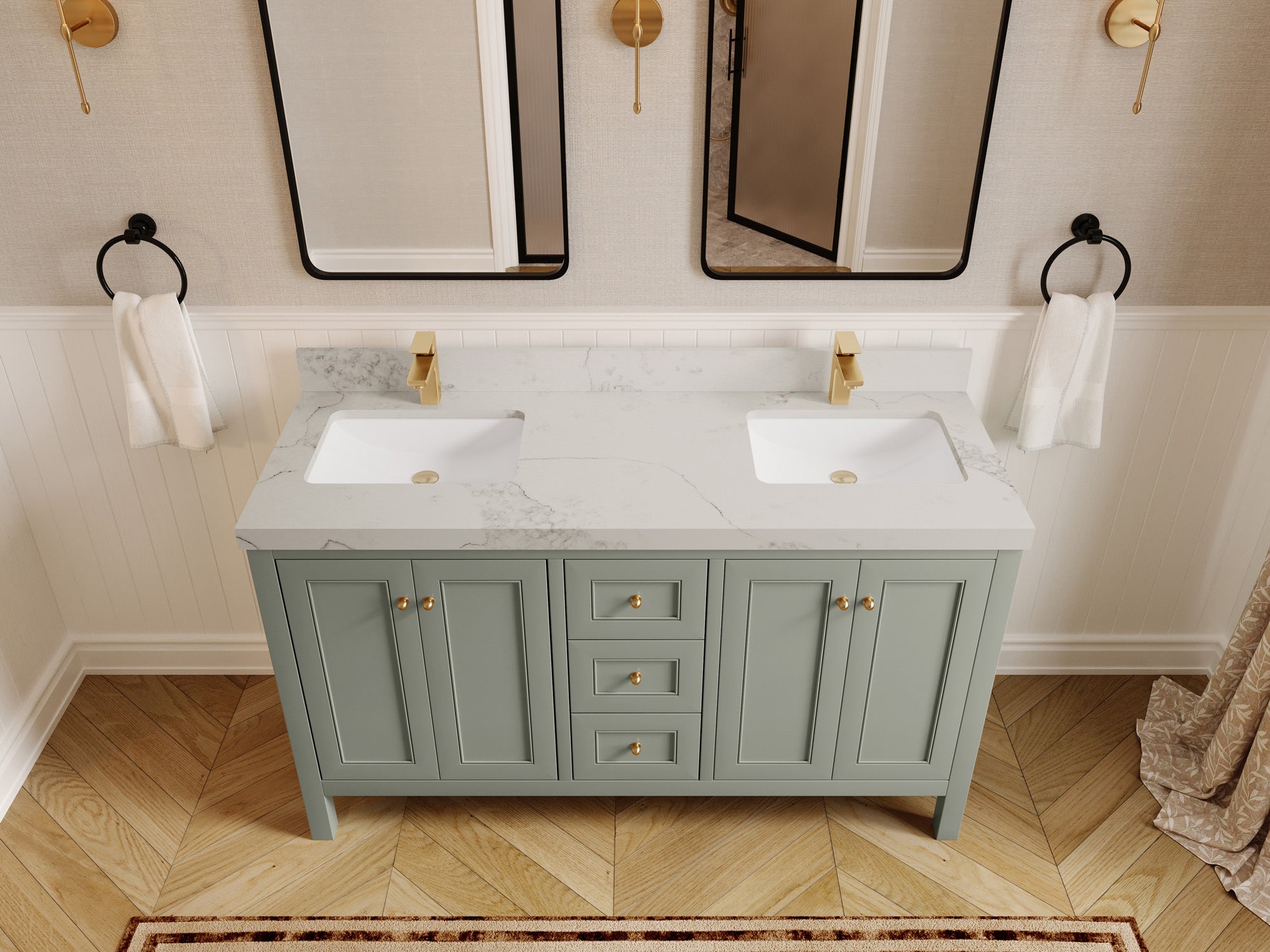 Nashville 60 in. W x 22 in. D Double Sink Bathroom Vanity - Willow Bath and Vanity