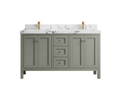 Nashville 60 in. W x 22 in. D Double Sink Bathroom Vanity - Willow Bath and Vanity
