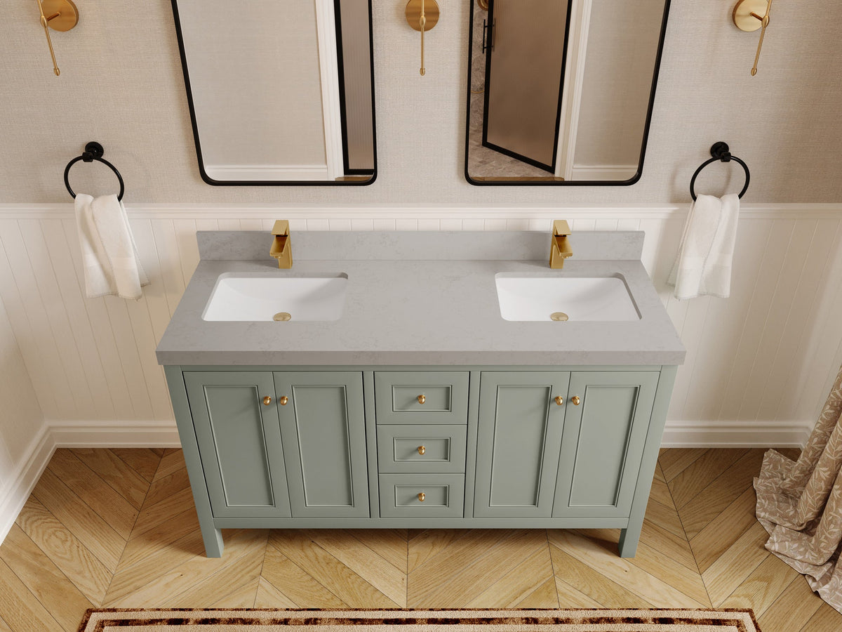 Nashville 60 in. W x 22 in. D Double Sink Bathroom Vanity - Willow Bath and Vanity